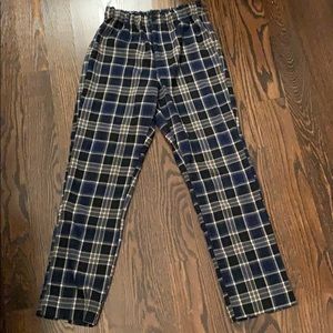 Straight Leg Plaid Pants